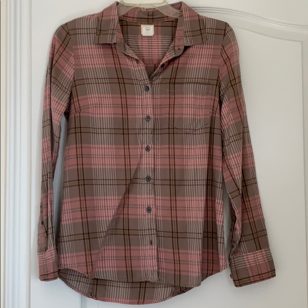 JCrew Factory Plaid Button Down Shirt XS